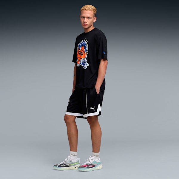 Hoopaverse Men’s Moisture-Wicking Basketball 6" Shorts, PUMA Black, extralarge-IND